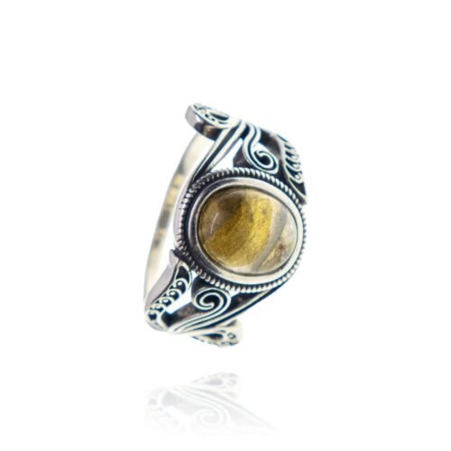 Χειροποίητο δαχτυλίδι από ασήμι 925 με ορυκτό λαβραδορίτη