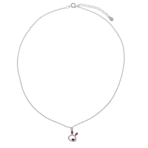 Παιδικό κολίε λαγουδάκι με καρδούλα ασημένιο 925