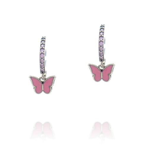 Παιδικό σκουλαρίκι κρεμαστό πεταλούδα από ασήμι 925