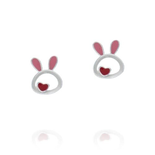 Παιδικό σκουλαρίκι λαγουδάκι από ασήμι 925