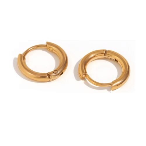 Σκουλαρίκια minimal κρίκοι από ανοξείδωτο ατσάλι 316L σε χρώμα ασημί ή 18Κ χρυσό 100% waterproof