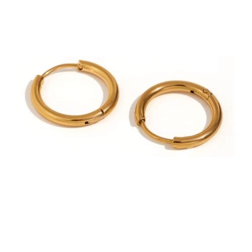 Σκουλαρίκια minimal κρίκοι από ανοξείδωτο ατσάλι 316L σε χρώμα ασημί ή 18Κ χρυσό 100% waterproof