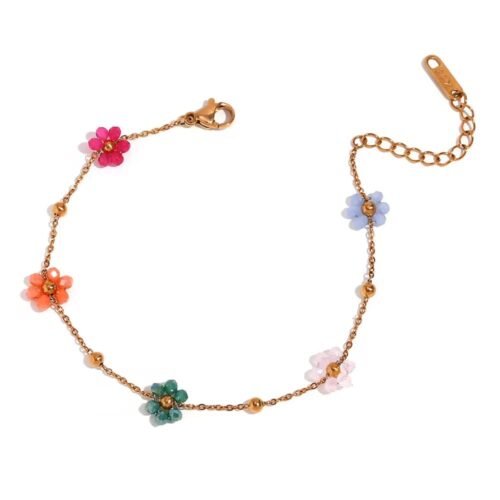 Βραχιόλι λεπτό με λουλούδια