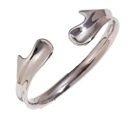 Βραχιόλι χειροπέδα αστάλινο με σχέδιο χέρια αγκαλιά  χρώμα ασημί ή επιμεταλλωμένο 18Κ Χρυσό waterproof