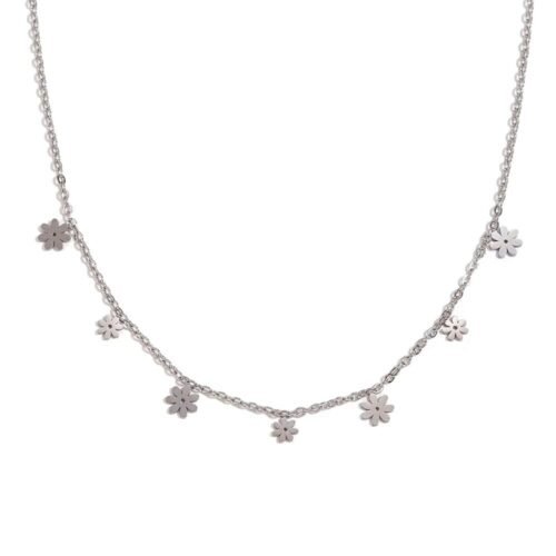 Κολιέ με κρεμαστά λουδουδάκια charms από ανοξείδωτο ατσάλι 316L 100% waterproof