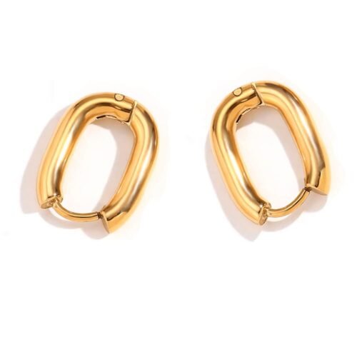 Σκουλαρίκια κρίκοι σε σχέδιο Ο από ανοξείδωτο ατσάλι 316L 100% waterproof