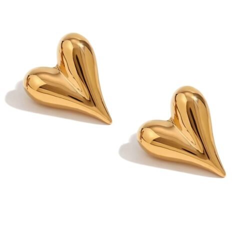 Σκουλαρίκια σε σχέδιο καρδιά Αγίου Βαλεντίνου από ανοξείδωτο ατσάλι 316L 100% waterproof