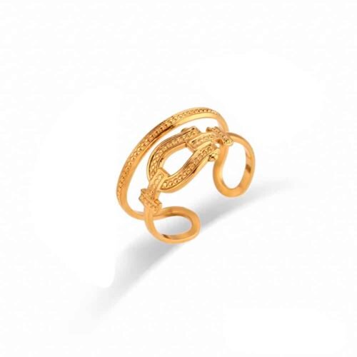 Δαχτυλίδι από ανοξείδωτο ατσάλι, επιμεταλλωμένο σε 18K χρυσό