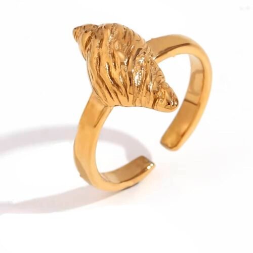 Δαχτυλίδι Κοχύλι από ανοξείδωτο ατσάλι. Χρώμα ασημί ή χρυσό (επιμεταλλωμένο 18Κ Χρυσό) waterproof