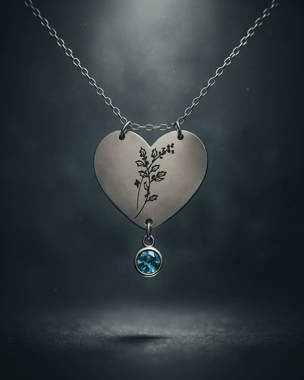 Κολιέ Birthflower με Birthstone από ανοξείδωτο ατσάλι