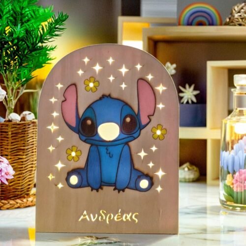 Φωτιστικό Stitch Ξύλινο