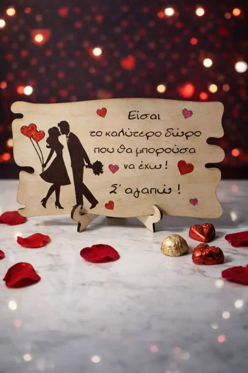 Διακοσμητική Πλακέτα Αγάπης με Μήνυμα