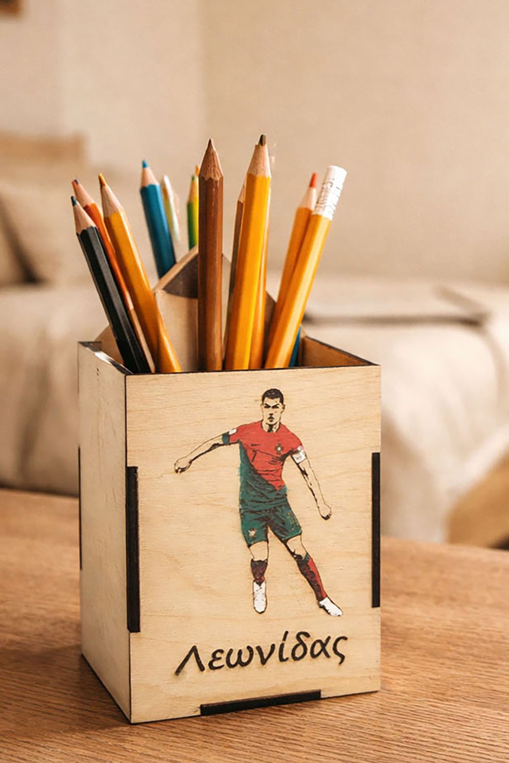 mol0002-4 Σετ Πασχαλινής Λαμπάδας Cristiano Ronaldo, Μολυβοθήκη & Εκπαιδευτικός Χάρακας με Όνομα Παιδιού