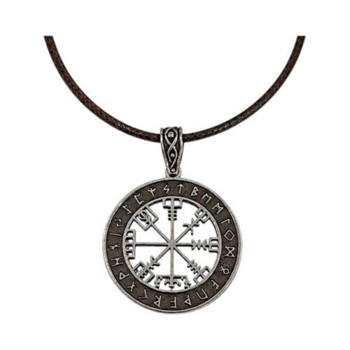 Κολιέ Viking Vegvísir με Ρούνους – Πυξίδα των Βίκινγκς  από Ανοξείδωτο Ατσάλι