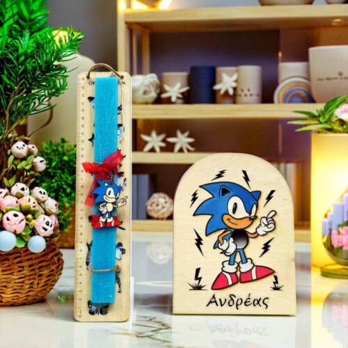 Λαμπάδα Sonic Μπρελόκ με σετ Φωτιστικό