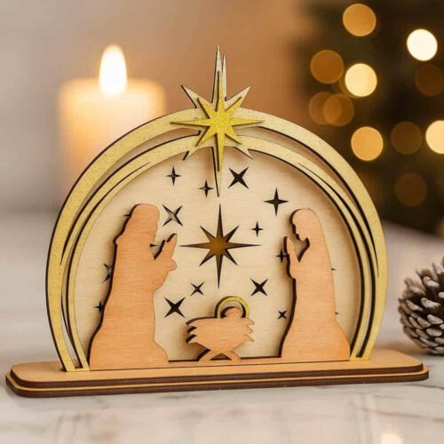 Ξύλινη Φάτνη Δέντρου Χριστουγέννων – Nativity Scene