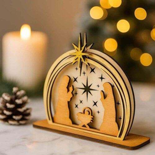 Ξύλινη Φάτνη Δέντρου Χριστουγέννων – Nativity Scene