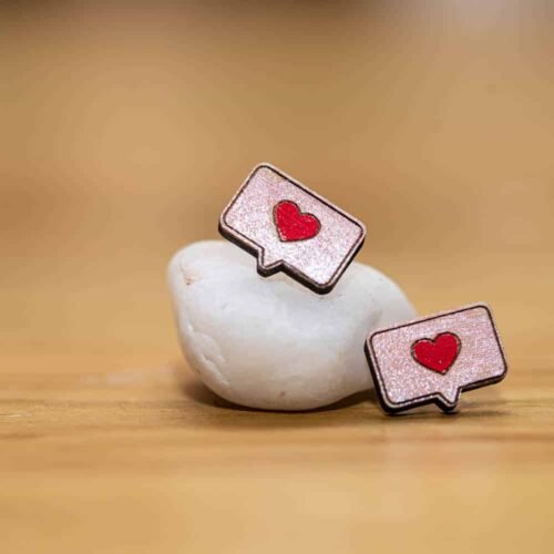 Ξύλινα σκουλαρίκια μήνυμα καρδιά