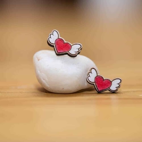 Σκουλαρίκια φτερωτή καρδιά