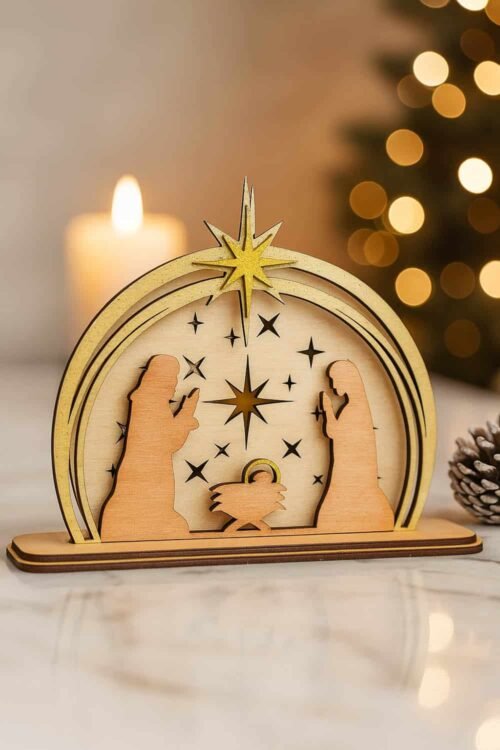 Ξύλινη Φάτνη Δέντρου Χριστουγέννων – Nativity Scene